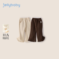 JELLYBABY 远红外聚暖加绒微喇裤 咖色 140cm