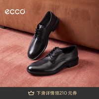 ecco 都市布拉格538324 粗跟增高 黑色 41码 皮鞋