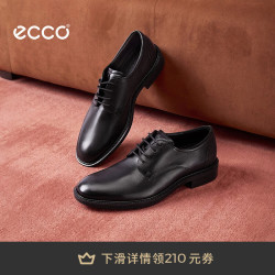 ecco 都市布拉格538324 粗跟增高 黑色 41码 皮鞋