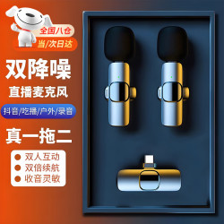顽键侠 适用小米领夹麦克风直播手机拍摄视频录音麦无线领夹麦克风适用华为苹果户外无线领夹麦克风 一拖二（Type-C)