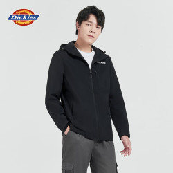 Dickies 夹克男连帽户外秋冬季拒水防风梭织情侣外套七夕节 黑色 L