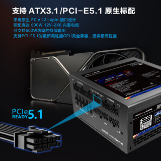 游戏悍将 额定750W/800W/850W/1000W 白虎金牌全模组电源电脑主机电源（数控芯片/ATX3.1/支持5090显卡） 白虎金牌全模750W(台系电容/PCIE5.1)