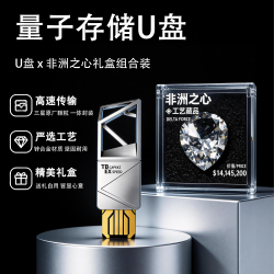 RONX高速u盘量子储存非洲之心组合装三角洲行动u盘手机电脑通用 银金色U盘+非洲之心礼盒 64GB