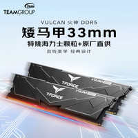 十铨 科技VULCAN 火神DDR5内存条 海力士 台式机矮马甲条 6000 C28 32GB 16GB 10层PCB板 6000 16G(2x8G) C30 A-Die 限AMD