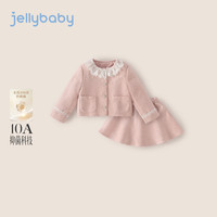 JELLYBABY 女童蕾丝花边领外套半裙套装 粉色 110cm