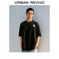 UR UR 男装 棉质休闲个性动物刺绣短袖T恤衫 UUY460095