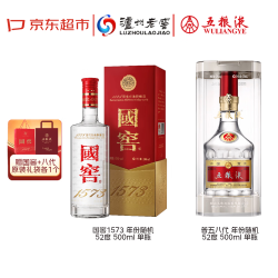泸州老窖 国窖1573*1+五粮液八代*1 白酒52度500ml中秋礼品套装