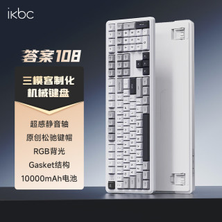 ikbc W210 108键 2.4G无线机械键盘 黑色 Cherry红轴 无光