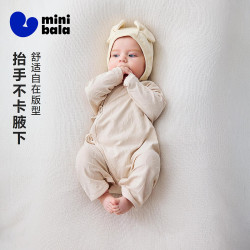 迷你巴拉 minibala）婴儿连体衣夏季软糯柔弹亲肤透气动物提花爬服26新品