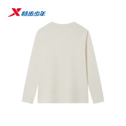 特步 男女童舒适百搭德绒上衣T恤