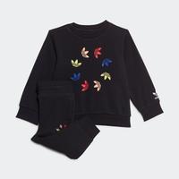 adidas 春秋季男小童经典LOGO舒适耐磨圆领长袖长裤套装