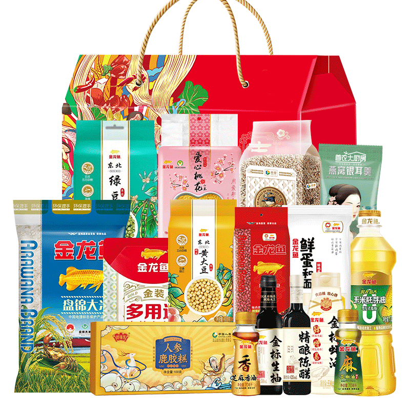 金龙鱼 金龙献瑞 米面粮油套装 4415g+470ml
