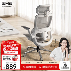 黑白调 P2Max二代人体工学椅电脑椅电竞椅办公椅子学习椅线控-160°后仰 Max霜白-6D扶手 3