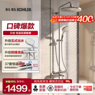 科勒 含铜本体恒温花洒三出水可旋转龙头 30021T 淋浴花洒套装