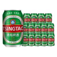 中秋送好礼、PLUS会员：青岛啤酒 经典原麦汁浓度11°P啤酒 麦香醇厚啤酒 330mL 15罐  赠送扎杯一个