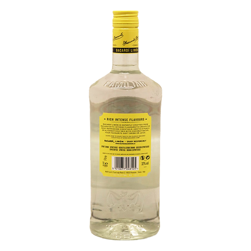 百加得 柠檬味朗姆酒 27%vol 1000ml 洋酒