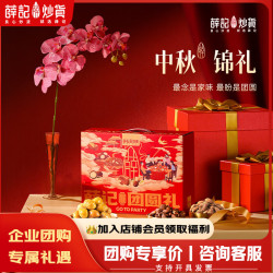 薛记炒货 混合中秋坚果礼盒坚果果干袋装过节送亲人节日礼品零食月饼礼盒 中秋锦礼824g/盒