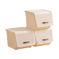 禧天龙 前开翻盖收纳箱 35L*3个 奶白