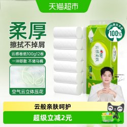心相印 云感柔肤系列 RW2612 立体压花棉柔 无芯卷纸