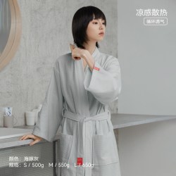 SANLI 浴袍女吸水速干夏纯棉薄款四季通用酒店浴衣男睡袍