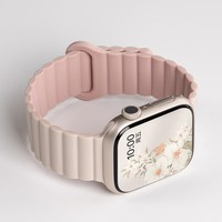 匠戴 适用applewatchS12手表苹果11表带iwatch10磁吸s9硅胶Ultra4新款SE3智能S8女7高级6女款运动女士腕带夏季