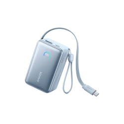 安克 45W快充自带伸缩线 10000mAh Mini款蓝 移动电源