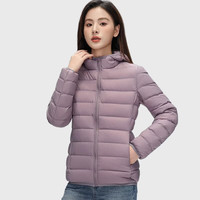 拉夏贝尔 秋冬连帽短款女士保暖轻薄羽绒外套羽绒服内搭简约休闲