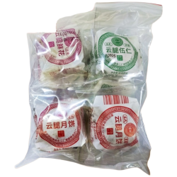 冠标 精制蛋黄小月饼自食袋装月饼中秋糕点6口味6枚330g