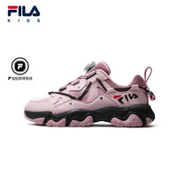FILA 儿童童鞋跑步鞋2026年冬季新款男女中大童儿童复古跑鞋 红褐玫瑰/微风紫-BW 36 内长22.5cm