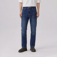 Wrangler 男式牛仔裤百搭时尚春夏牛仔裤 深蓝色    28  /32(W28L32)