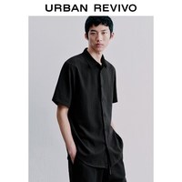 UR UR夏季男装经典翻领纽扣开襟衬衫