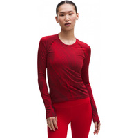 lululemon Swiftly Tech 2.0 Race 女士运动长袖T恤 牛津红漩涡羽纹 M