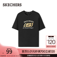 斯凯奇 女士秋季新款圆领针织T恤衫柔软舒适L226U106