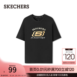 斯凯奇 女士秋季新款圆领针织T恤衫柔软舒适L226U106