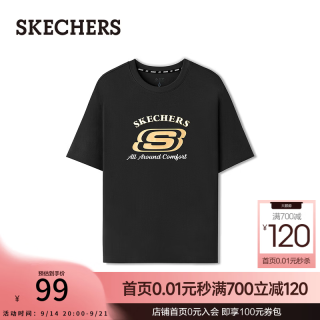 斯凯奇 女士秋季新款圆领针织T恤衫柔软舒适L226U106