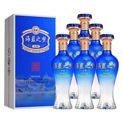 九龙潭 海蓝之梦浓香型52度500ml*6瓶年份基酒礼盒装赠送礼袋节日送礼