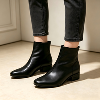 Clarks 短筒秋季简约百搭舒适轻便高跟女靴 黑色 37.5