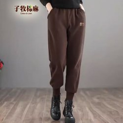 子牧棉麻 女士运动卫裤
