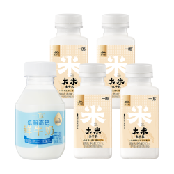 一鸣 大米生牛乳+4.0蛋白低脂高钙鲜牛奶 200ml*5瓶 中秋送礼 源头直发