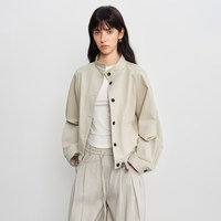 自巧 小个子短款工装风插肩袖立领风衣夹克女2026春新品高级感外套