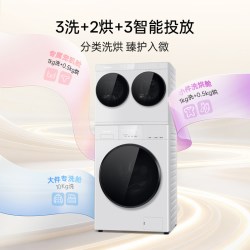 Panasonic 白月光搭搭 双桶+10KG单洗智投洗衣机三桶分区洗烘套装