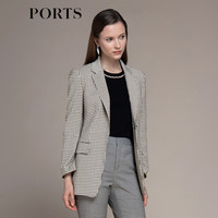 宝姿 秋冬新品女装西装外套LM9J019NFF114 旷原棕格纹 XS (2)