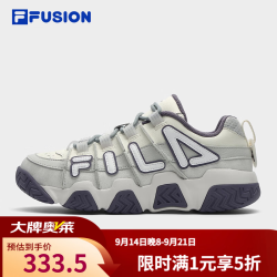 FILA FUSION潮牌女鞋复古篮球鞋季运动鞋 奶白/月岩灰-GA 36.5