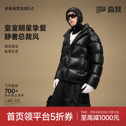 高梵 黑金鹅绒服先锋5.0五格男士羽绒服休闲外套面包服 黑色 L