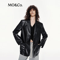 MO&Co. 西装摩安珂春秋素皮垫肩廓形