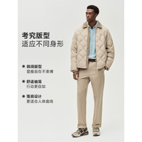 TEENIE WEENIE 小熊男装2026冬户外休闲防泼水翻领衔缝短款羽绒服 米色 S