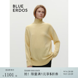 BLUE ERDOS 羊绒衫女100%山羊绒秋冬通勤简约高领保暖毛衣B246A0071 奶黄 M