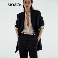 MO&Co. 西装摩安珂春秋含绵羊毛精纺垫肩外套 深宝蓝色 M /165