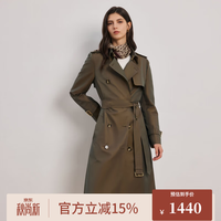 SCOFIELD 女装大衣静奢英伦双排扣上衣中长款风衣外套2026新品春装 SFJTF49020军绿色 S 160