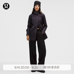 lululemon 丨Sleek City 女士中长款带夹层外套 LW4CKYS 夜蛾黑 S